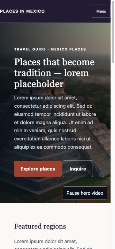 Places in Mexico concept — mobile home preview