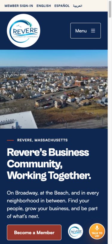 Revere Chamber concept — mobile home preview