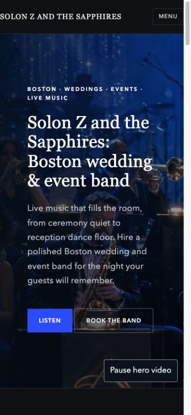 Solonz and the Sapphires concept — mobile home preview