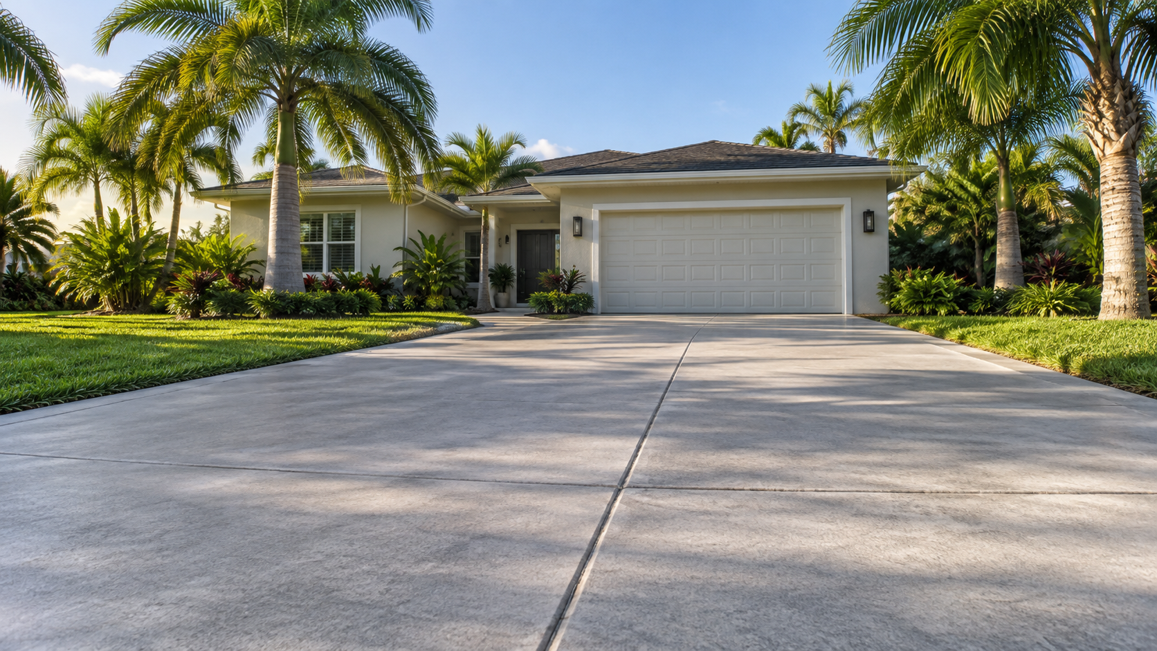 Driveway Repair Tampa concept — home services preview under the headline 'A driveway that looks finished again.'