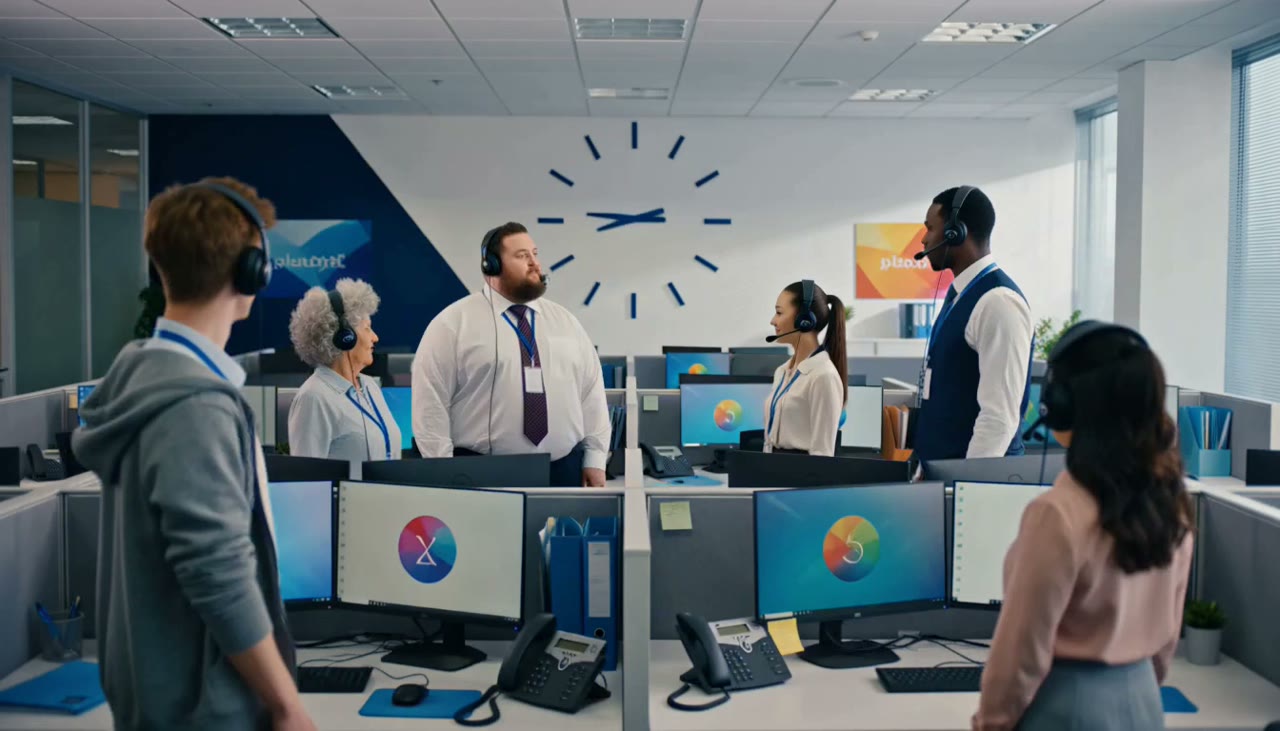 AI Voice Sales concept — software preview under the headline 'Conversations that qualify and book.'