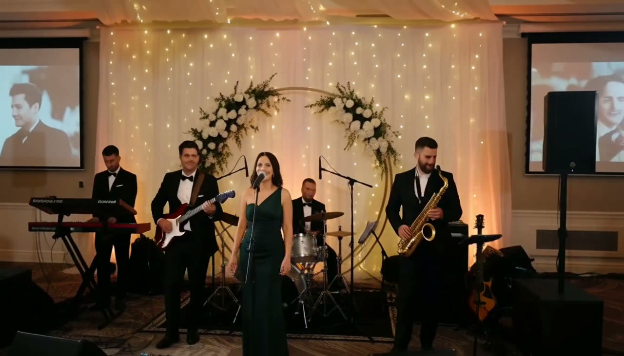 Wedding Bands Near Me concept — events preview under the headline 'The soundtrack your reception remembers.'